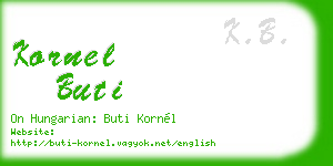 kornel buti business card